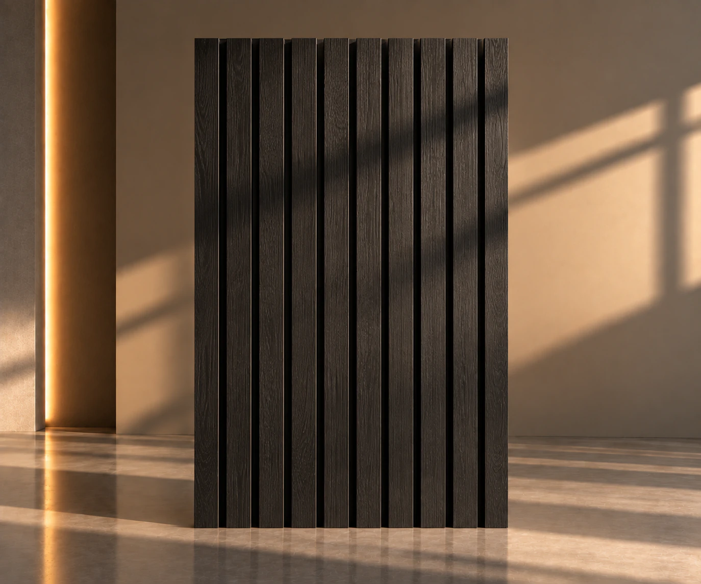 Charcoal wood slats panels