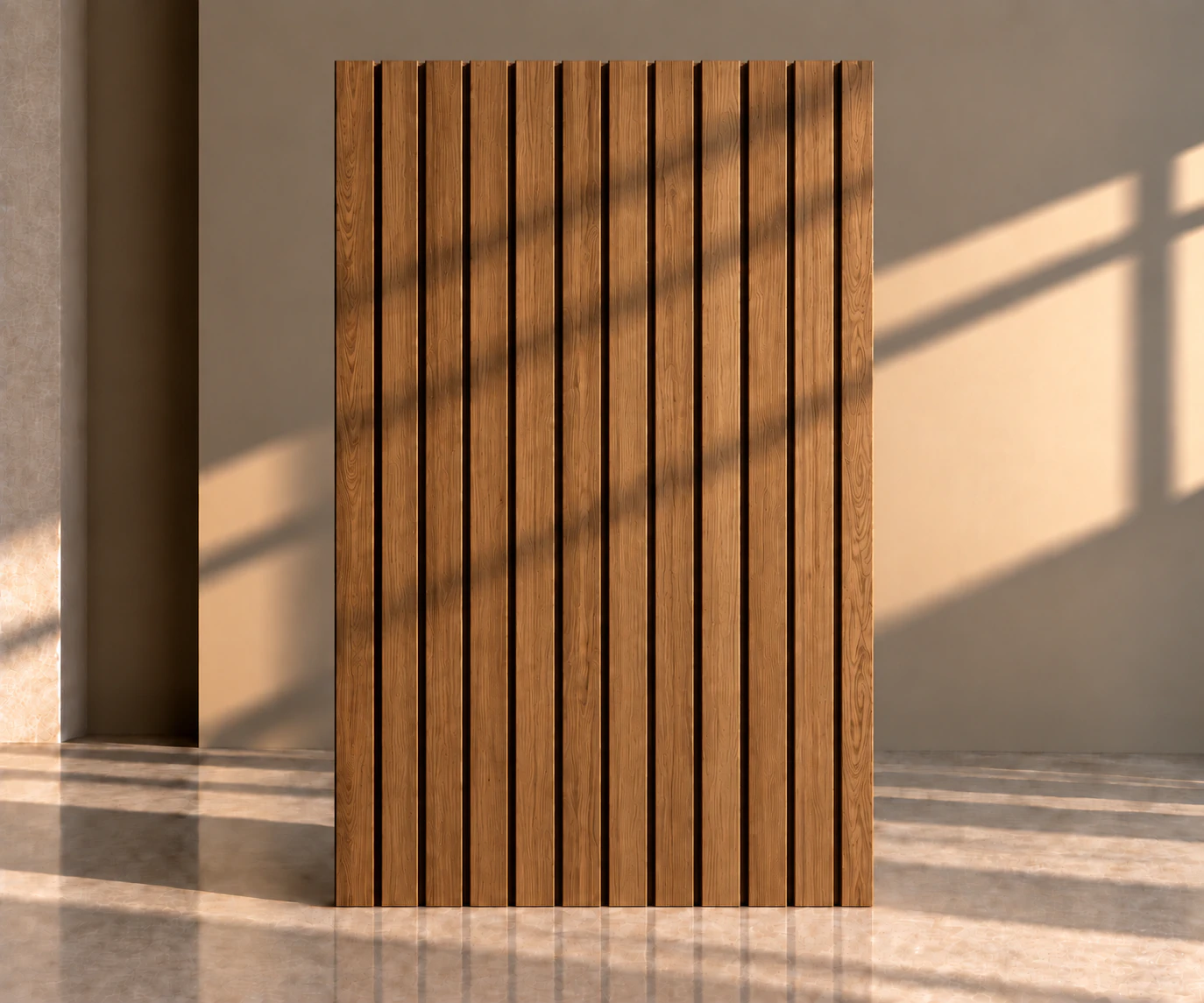 Medium Oak wood slats panels